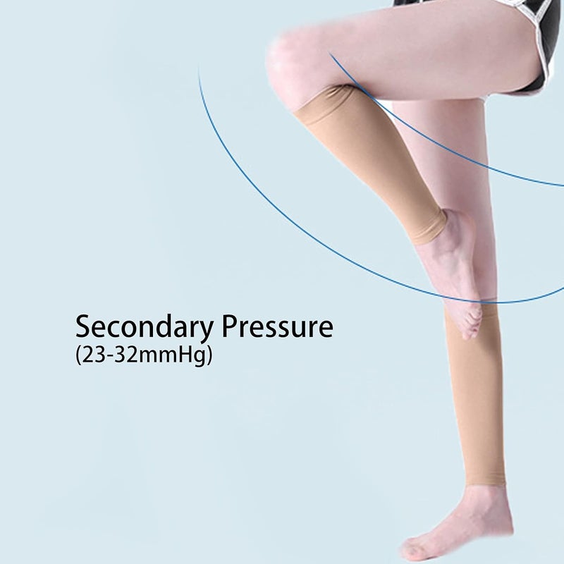 woobles Calf Compression Sleeve 1 Pair 23-32mmHg Leg Compression Sleeve Elastic Calf Support Socks for Swelling, Varicose Veins(XL) - Image 5